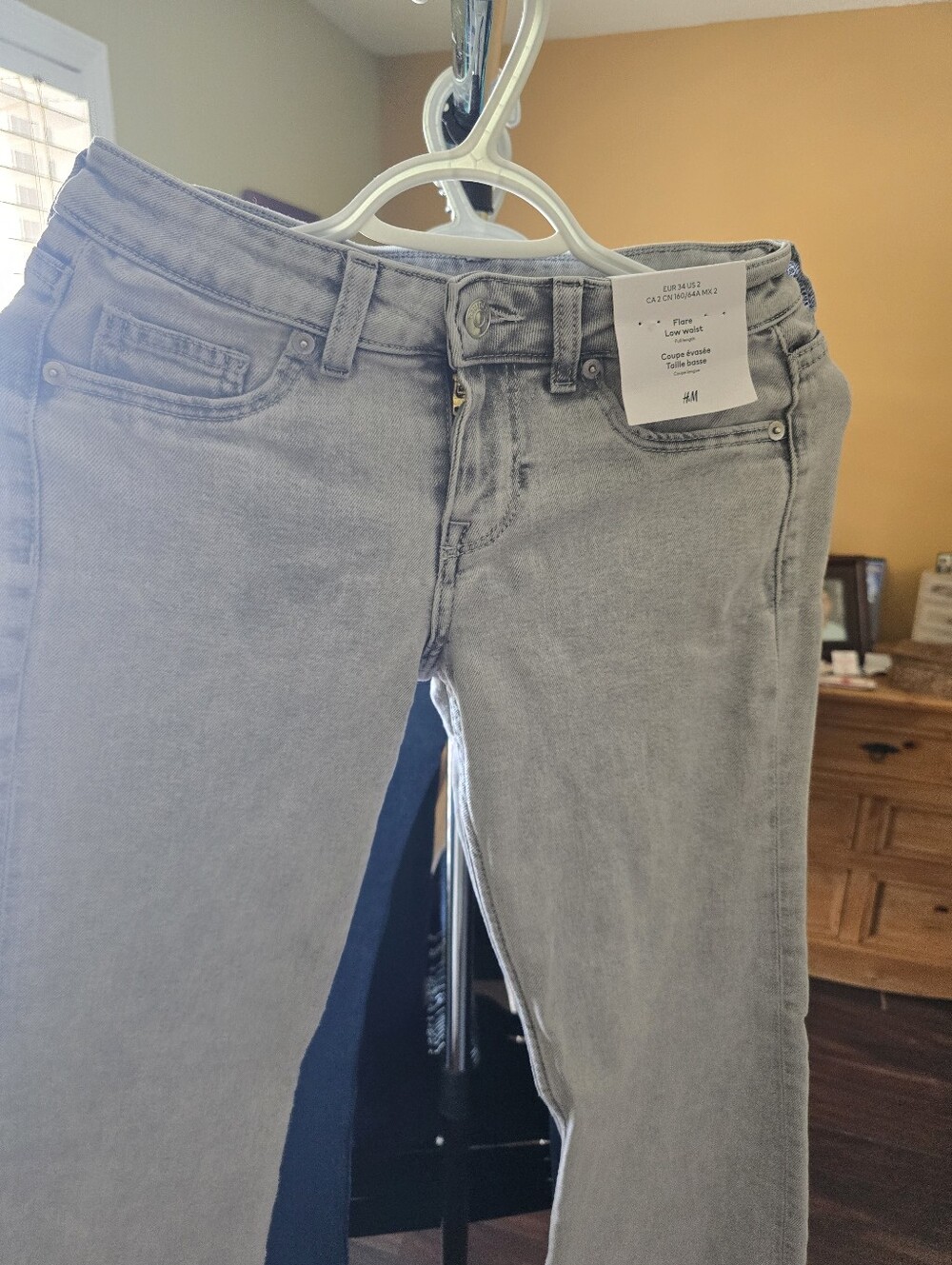 H&M Light Gray Flare Jeans for Women